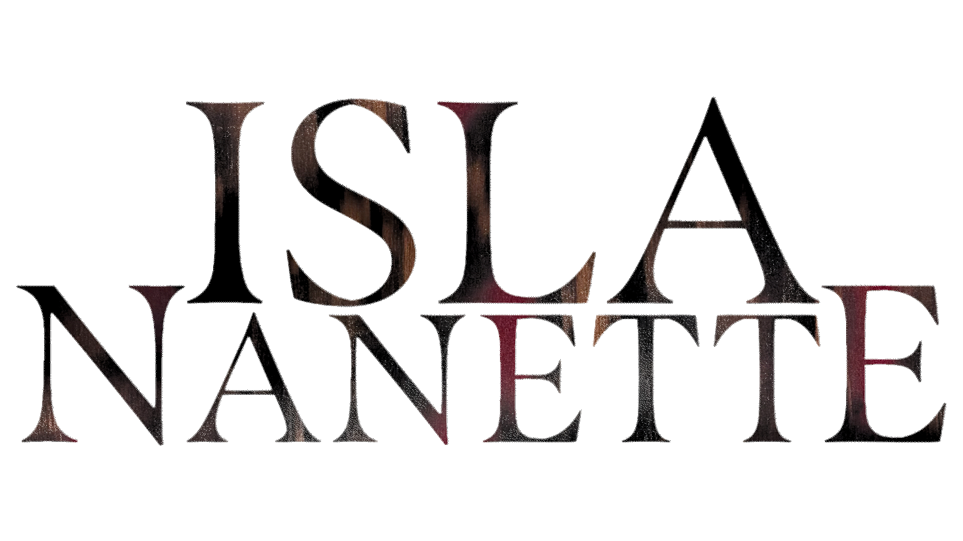 The name Isla Nanette in an animated gif that moves quickly with painted brush strokes.